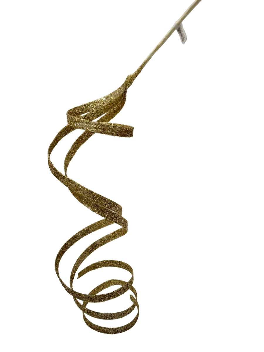 Glitter Spiral Ribbon Spray Ivory 25''